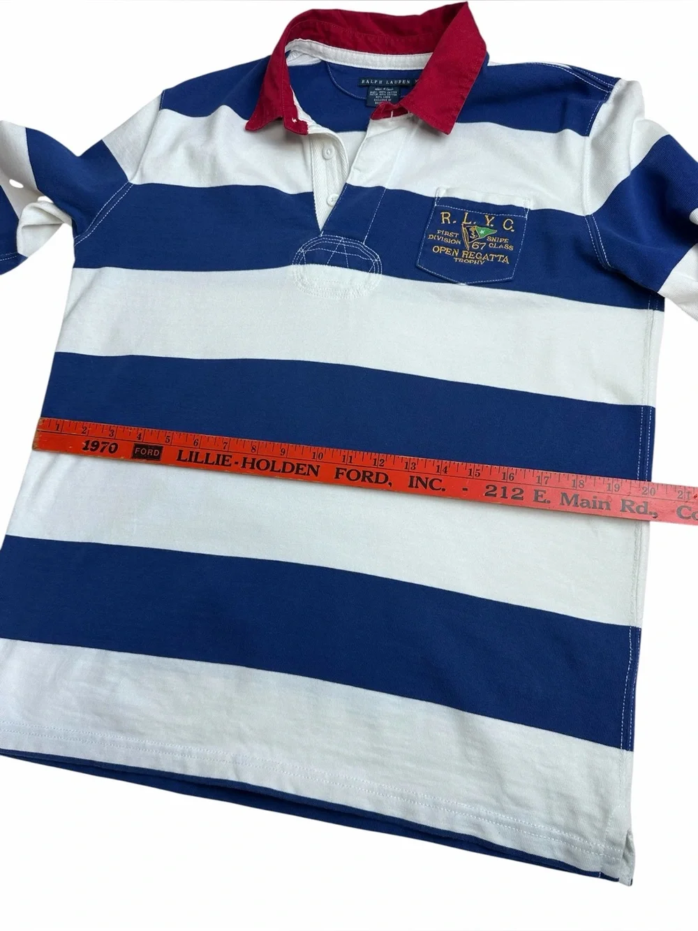 Vintage Women’s Polo Ralph Lauren Nautical Rugby Shirt Size Large Slim Fit - Picture 2 of 16